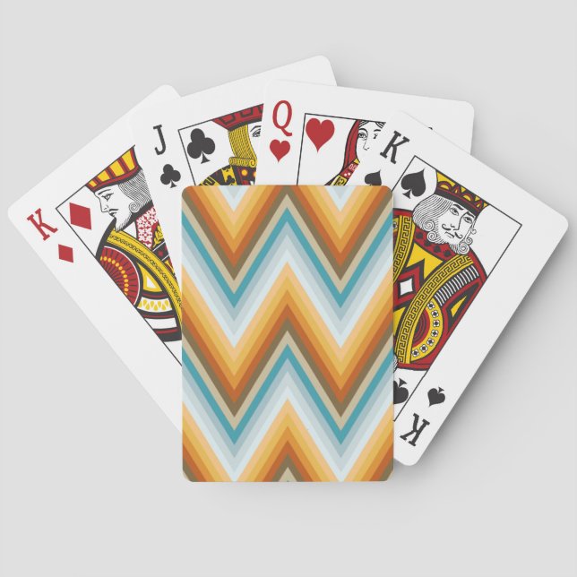 Chevron Background Pattern Playing Cards (Back)