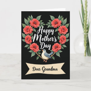 Chevron Bird Floral Family Card