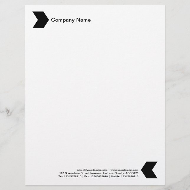 Chevron - Black Custom Letterhead (Front)
