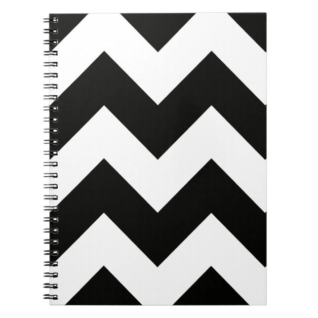 Chevron (Black & White) Customisable Notebook (Front)