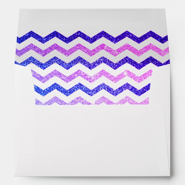 Chevron Blue Pink Purple Sparkle Envelope (Back (Bottom))