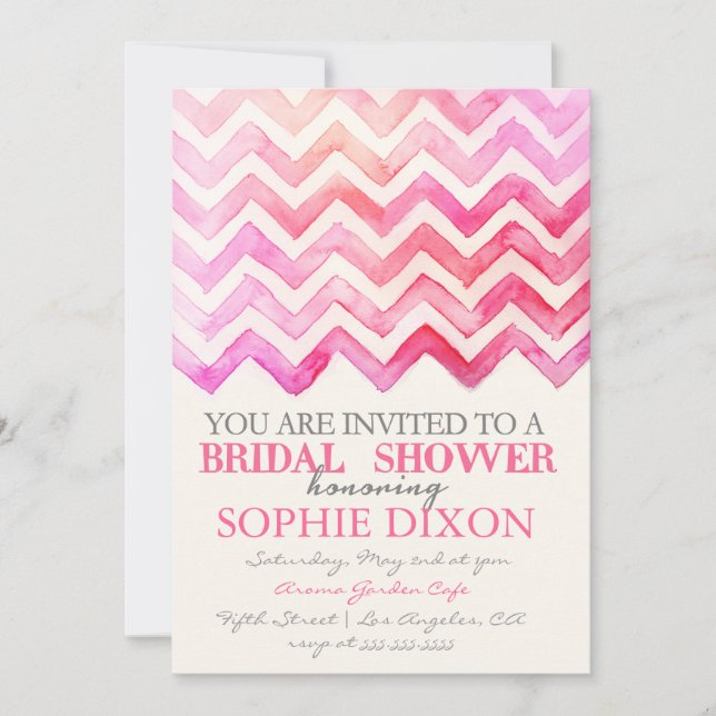 Chevron Bridal Shower Invitation (Front)