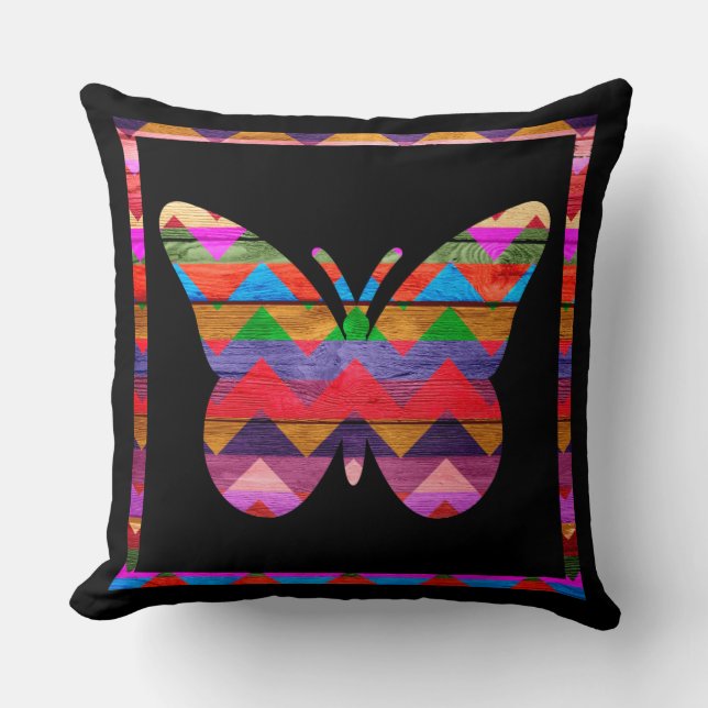 Chevron Butterfly Pattern Cushion (Front)