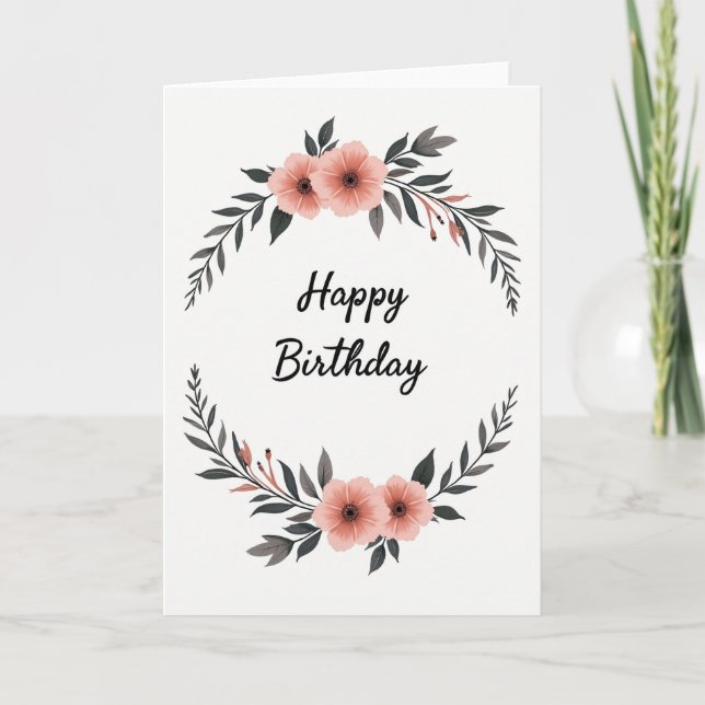 Chevron Celebration Wreath Card (Front)