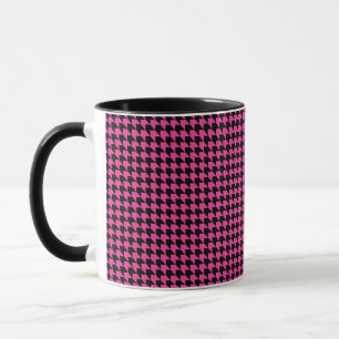 Chevron Checks Hot Pink and Black Mug