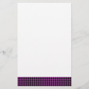 Chevron Checks Plum and Black Stationery