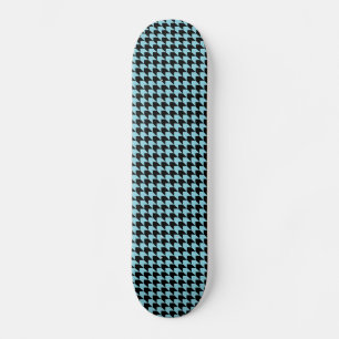 Chevron Checks Sky and Black Skateboard