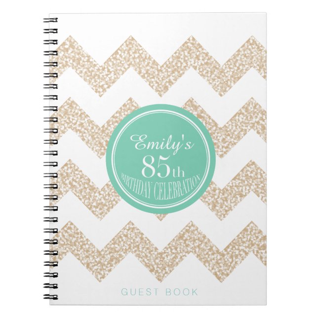 Chevron Choose Colour 85th Birthday Party Spiral Notebook (Front)