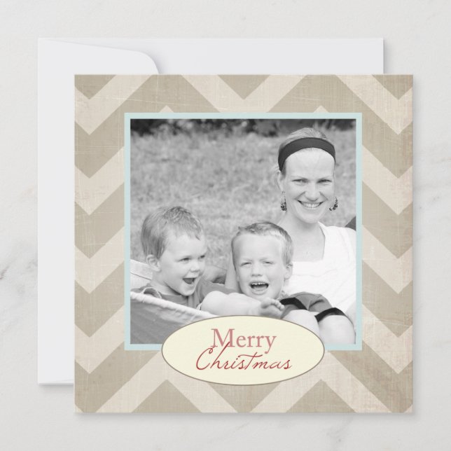 Chevron Christmas Card with photo (Front)