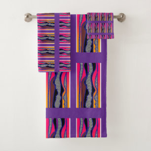 Chevron + Colour Bath Towel Set