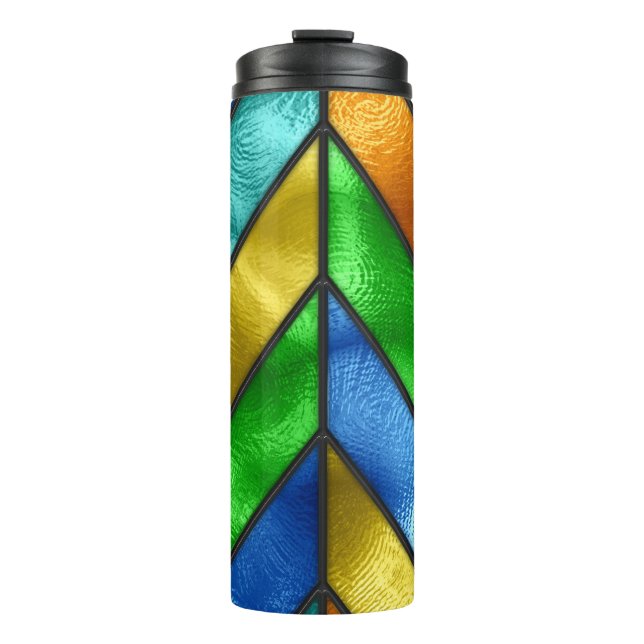 Chevron Coloured Glass Texture Thermal Tumbler (Front)