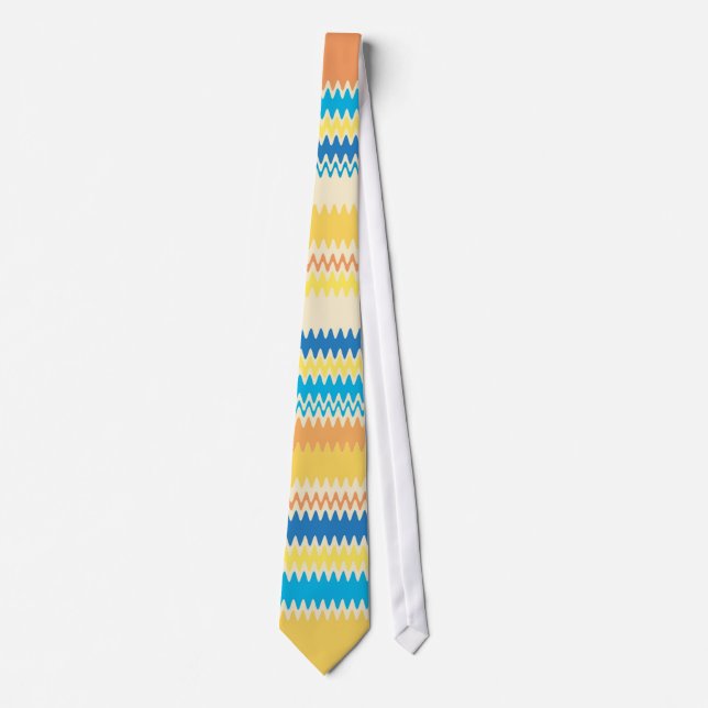Chevron Colourful Zigzag Stripe Decorative Tie (Front)