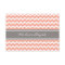 Chevron Coral Grey Elopement Announcement Cards