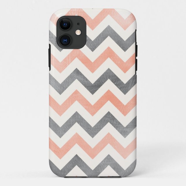 Chevron coral grey geometric iPhone 5 case (Back)