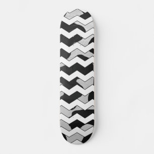Chevron Cow Black and White Skateboard