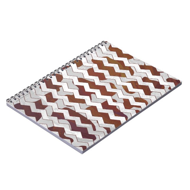 Chevron Cow Brown and White Print Spiral Notebook (Left Side)