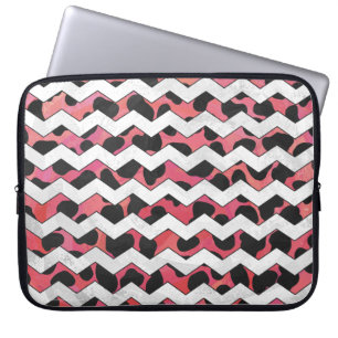 Chevron Cow Pink and Black Laptop Sleeve