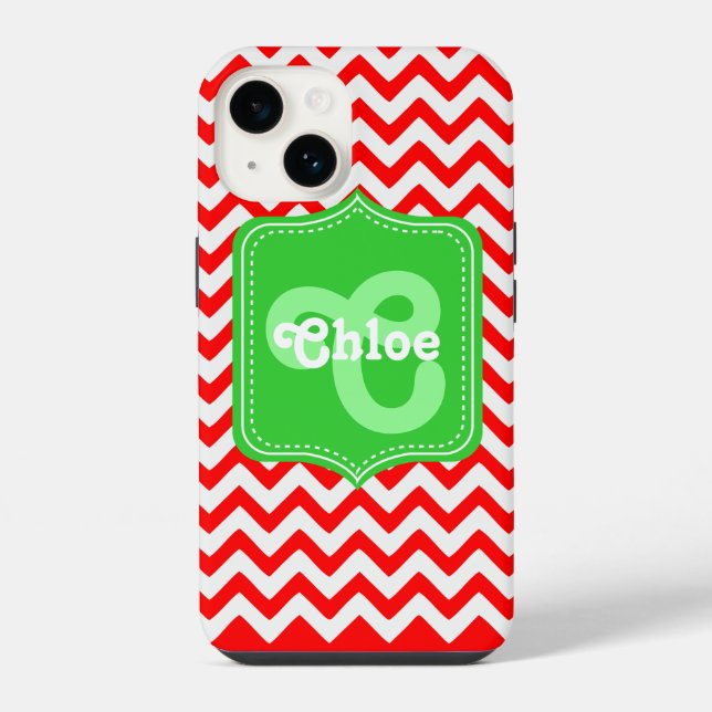 Chevron Custom Monogram Chloe iPhone Case (Back)