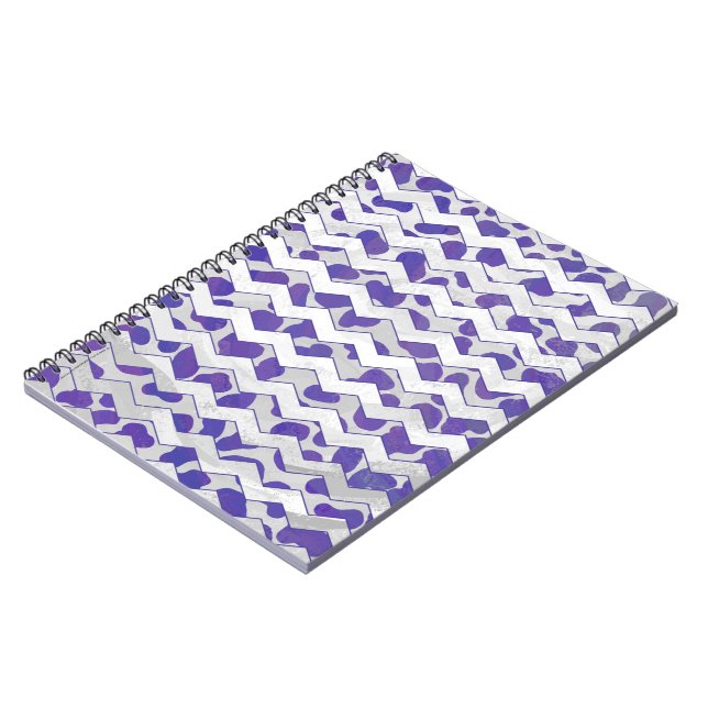 Chevron Dalmatian Purple and White Spiral Notebook (Left Side)