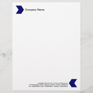 Chevron - Deep Navy Blue Custom Letterhead