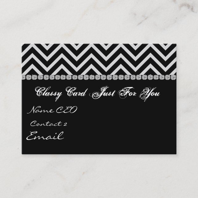 CHEVRON DESIGN BLING Business Card TEMPLATE (Front)