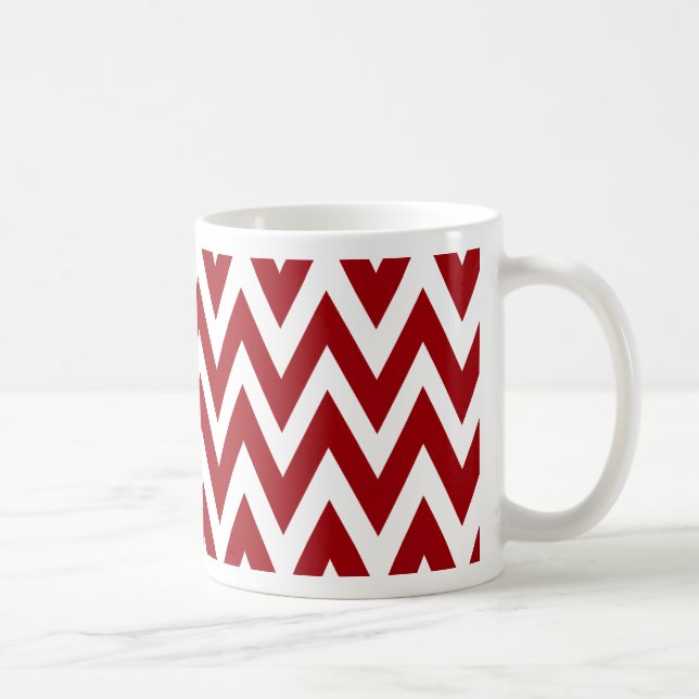 Chevron Dreams red and white chevron Coffee Mug (Right)