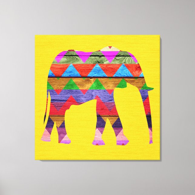 Chevron Elephant Pattern Canvas Print (Front)