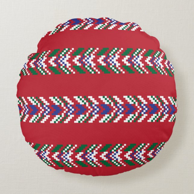 Chevron fair isle seamless pattern designallover,  round cushion (Front)