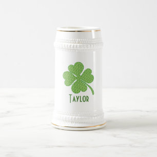 Chevron Four Leaf Clover Beer Stein
