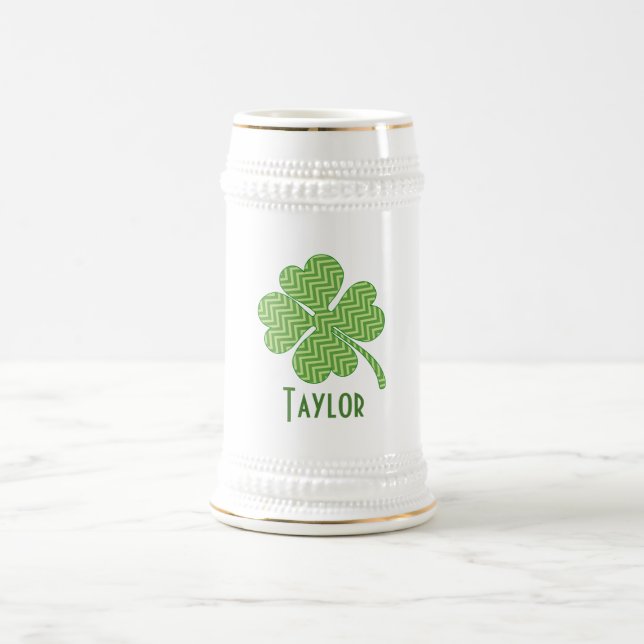 Chevron Four Leaf Clover Beer Stein (Center)