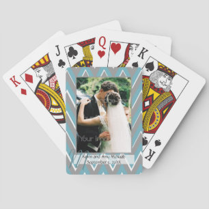 Chevron Framed Photo Playing Cards