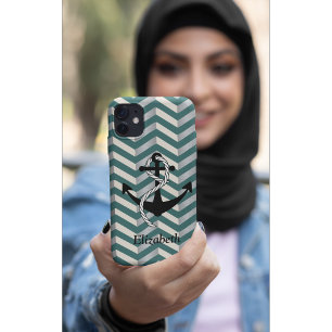 Chevron Geometric Nautical Name Case-Mate iPhone 14 Plus Case