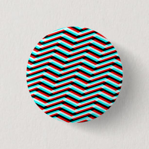 Chevron Glitch 3 Cm Round Badge