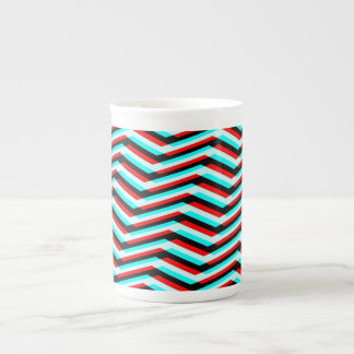 Chevron Glitch Bone China Mug
