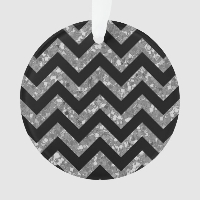 Chevron Glitter Acrylic Ornament (Front)