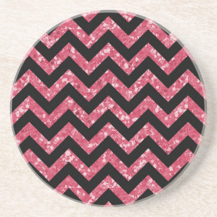 Chevron Glitter Look Coaster