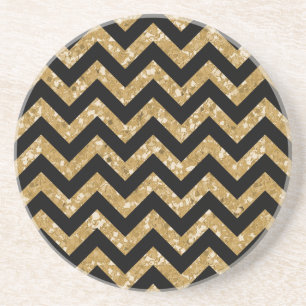 Chevron Glitter Look Coaster