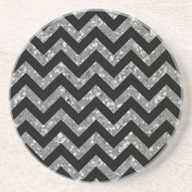Chevron Glitter Look Coaster (Front)
