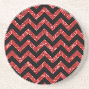 Chevron Glitter Look Coaster