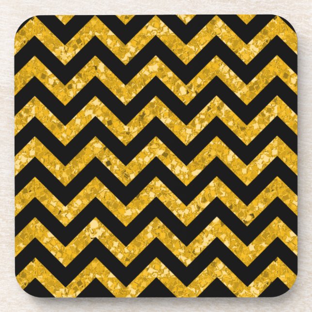 Chevron Glitter Look Coasters (Front)