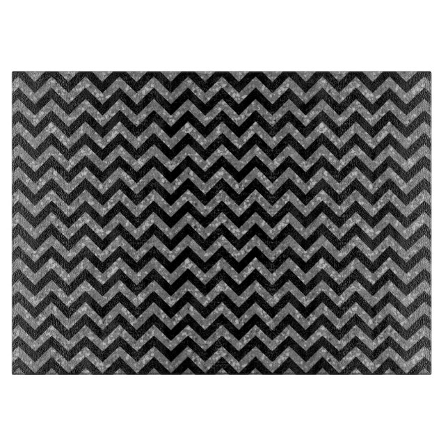 Chevron Glitter Look Cutting Board (Front)