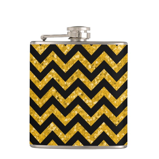 Chevron Glitter Look Flask (Front)