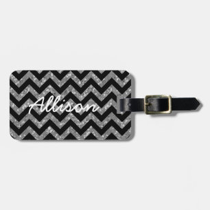 Chevron Glitter Look Luggage Tag