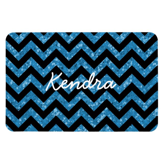 Chevron Glitter Look Premium Magnet (Horizontal)