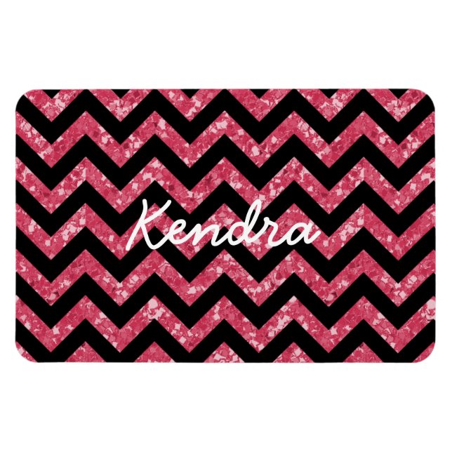 Chevron Glitter Look Premium Magnet (Horizontal)