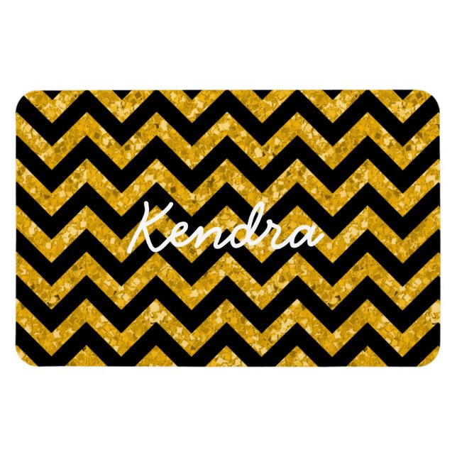 Chevron Glitter Look Premium Magnet (Horizontal)