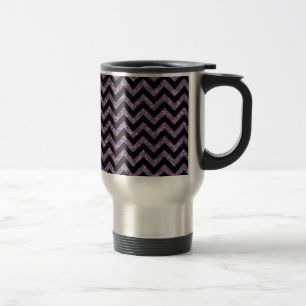Chevron Glitter Look Travel Mug