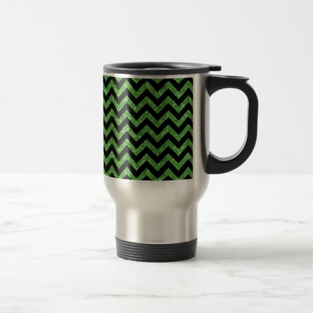 Chevron Glitter Look Travel Mug (Right)