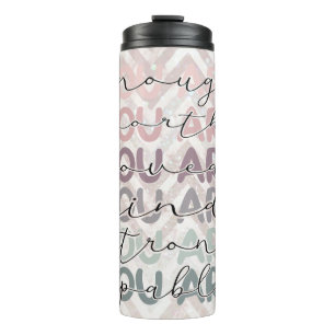 Chevron Glitter You Are Enough Thermal Tumbler