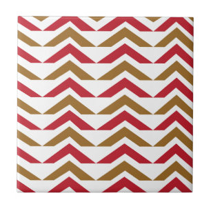 Chevron Green Red Chevron Geometric Pattern  Tile